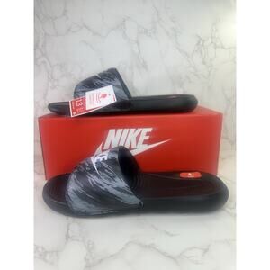 Nike Victori One Men's Printed Slides Sandals CN9678-009 Black/Grey Size 13 NEW